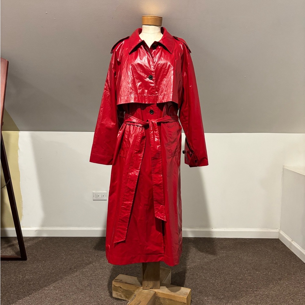 J. Crew Rain-or-shine trench in Red Patent - Picture 6 of 12